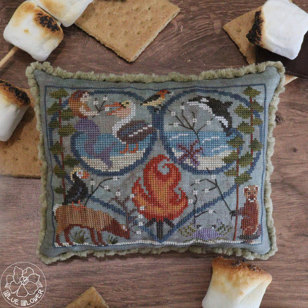 Season of the Heart: Shore S'Mores Cross Stitch by The Blue Flower - Paper Pattern