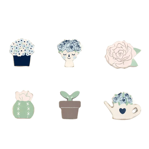 Flowers | Scallop Collection | 2x2x.25 wood shapes set of six | 12072
