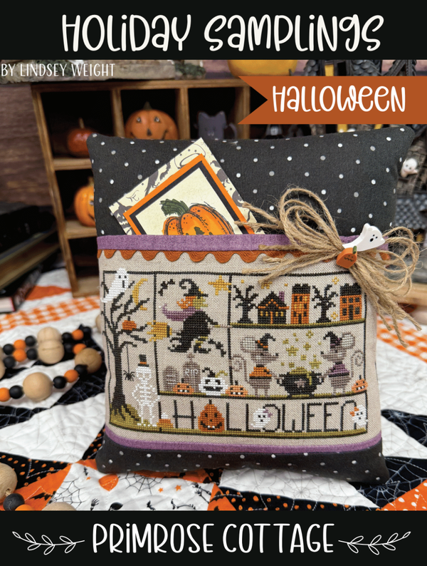 Holiday Samplings: Halloween Cross Stitch by Lindsey Weight of Primrose Cottage - PAPER Pattern