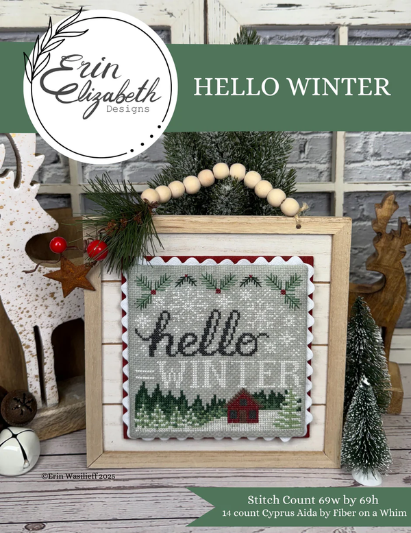 Hello Winter Cross Stitch by Erin Elizabeth - Paper Pattern