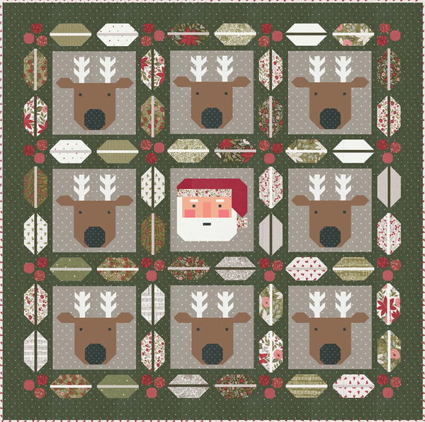 Christmas Crew Quilt Kit Using Berry & Pine by Lella Boutique