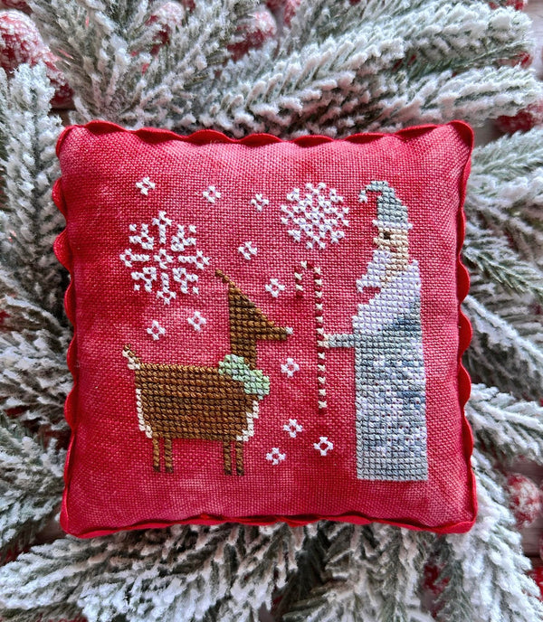 Santa Deer Cross Stitch by Lucy Beam - Paper Pattern