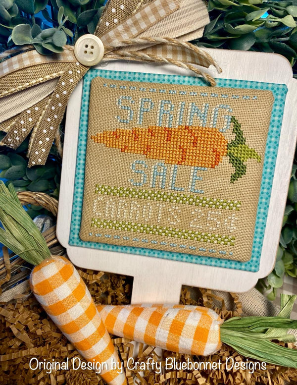 Spring Carrot Cross Stitch by Crafty Bluebonnet Designs - Paper Pattern