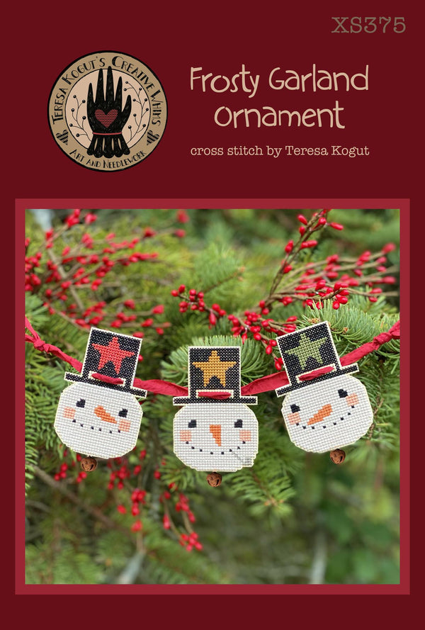 Frosty Garland Ornament Cross Stitch by Teresa Kogut - Paper Pattern