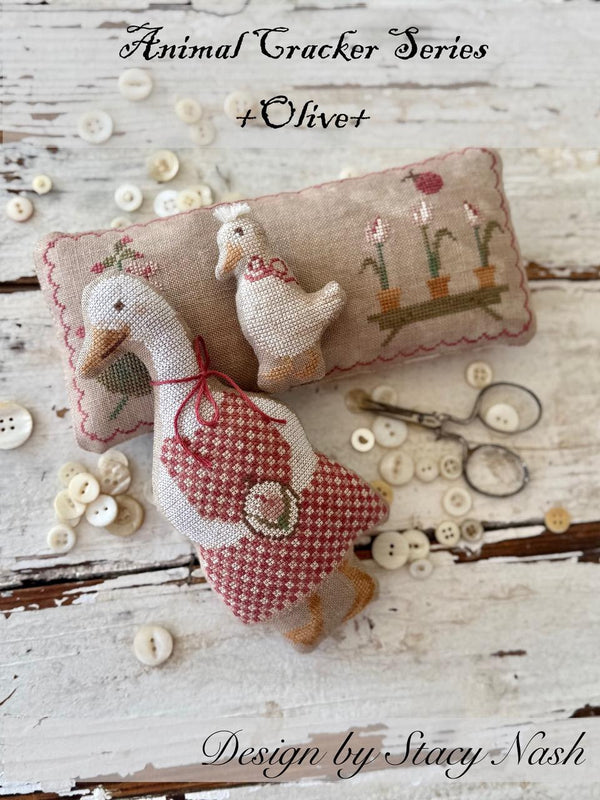 Animal Crackers: Olive Cross Stitch by Stacy Nash Designs - Paper Pattern