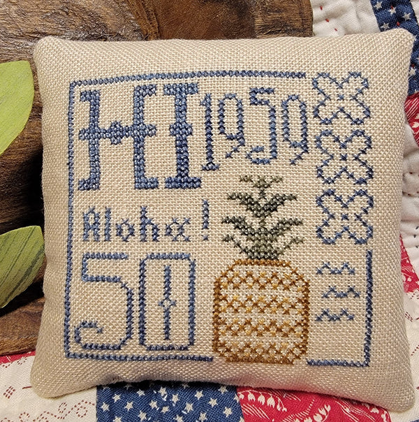 Statehood Splendor Series #50 - Hawaii cross stitch by Thread Milk Designs - Paper Pattern