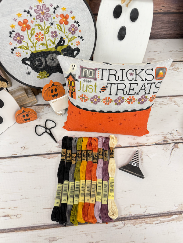 No Tricks Just Treats & Halloween Cauldron Floss Pack Only By Lindsey Weight of Primrose Cottage
