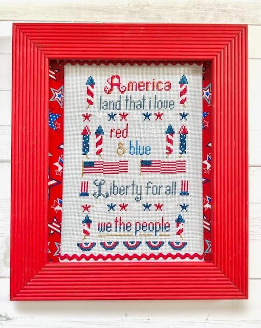 Red White & Blue Cross Stitch by Pickle Barrel Designs - Paper Pattern