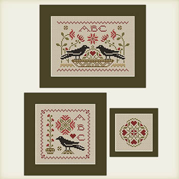 Crow Secrets In The Garden Cross Stitch by Happiness Is Heartmade - Paper Pattern