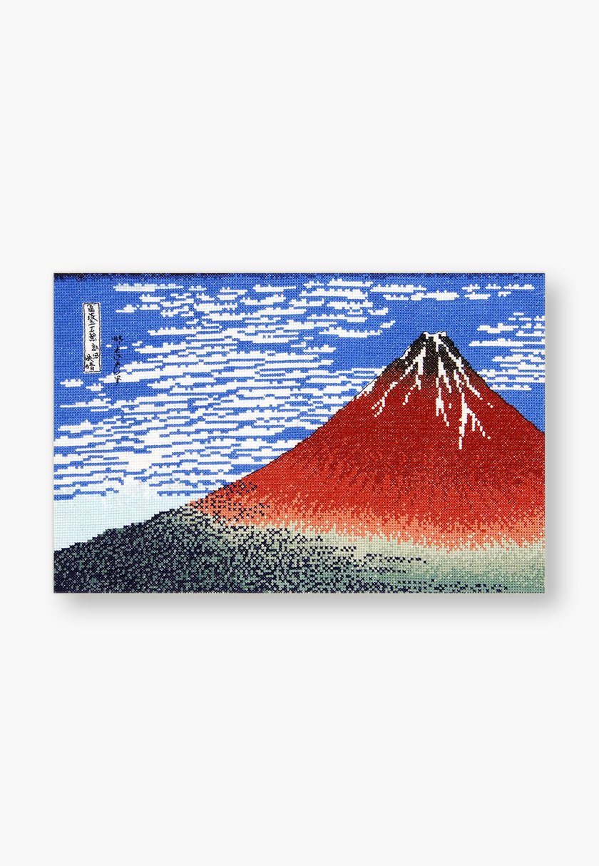 DMC – The Red Fuji Cross-Stitch Kit by Katsushika Hokusai – Advanced