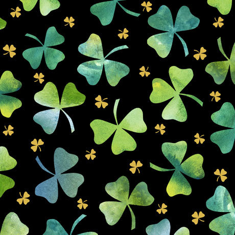 Irish Charm 28048-J Black Shamrocks