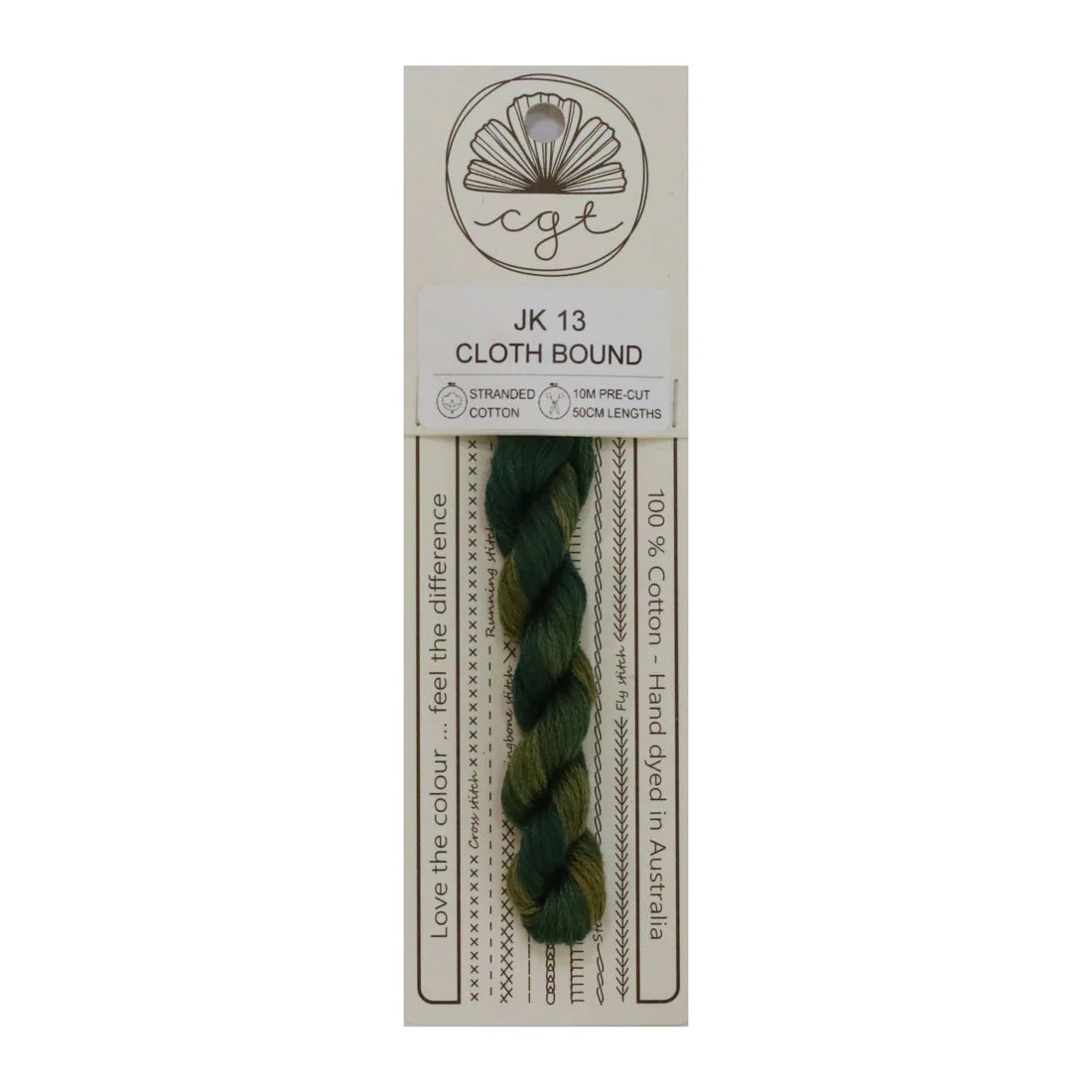 Clothbound JK13 Cottage Garden Thread Pre-Cut 6 Stranded Hand Dyed Embroidery Floss