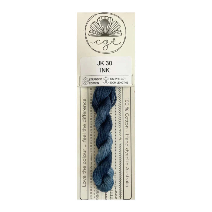 Ink JK30 Cottage Garden Thread Pre-Cut 6 Stranded Hand Dyed Embroidery Floss
