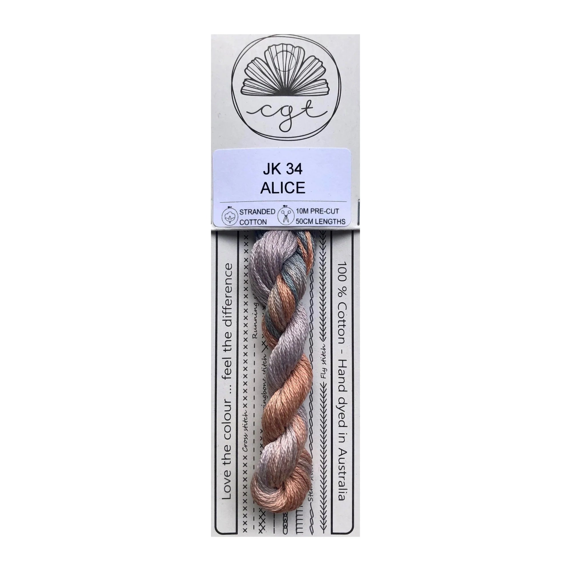 Alice JK34 Cottage Garden Thread Pre-Cut 6 Stranded Hand Dyed Embroidery Floss