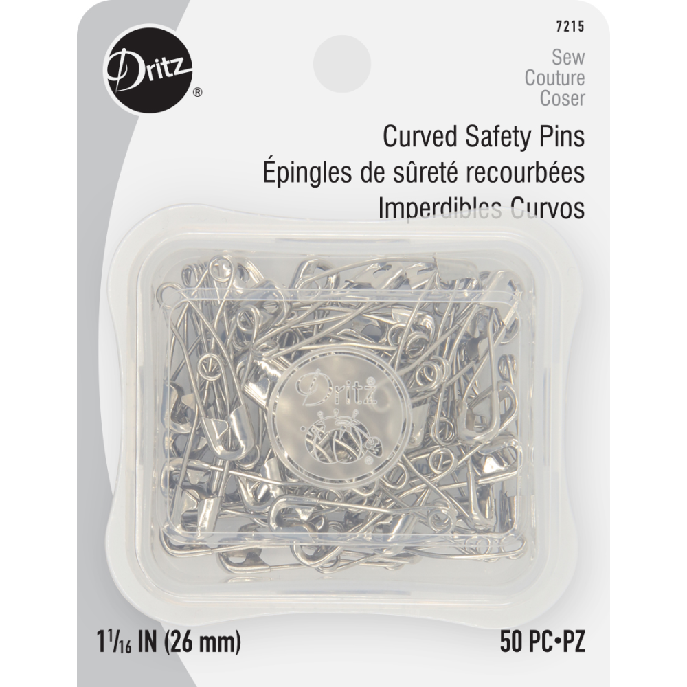 Curved Safety Pins - 50 Count