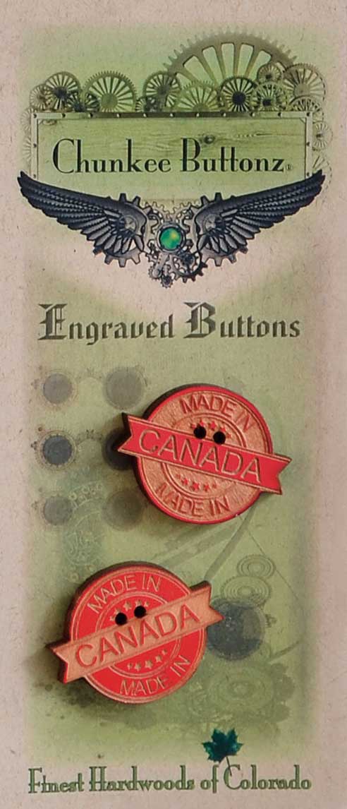 Made In Canada Engraved Wooden Buttons