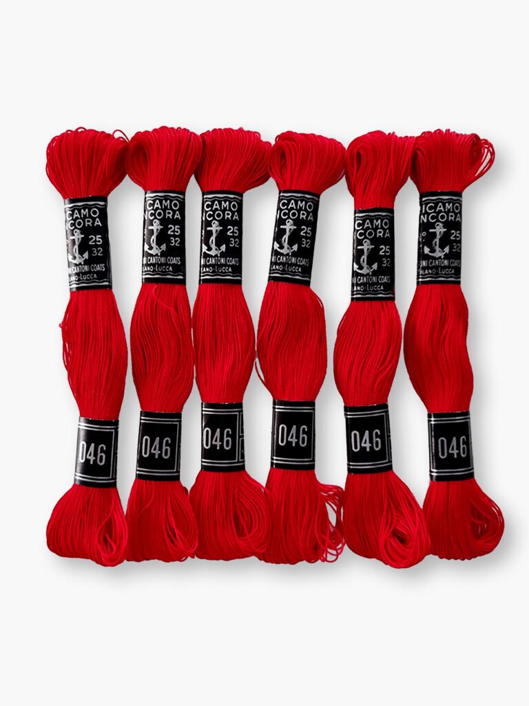 Cucirini Cantoni Coats « Ancora » 046 Rouge – 6 pelotes – Coton mercerisé