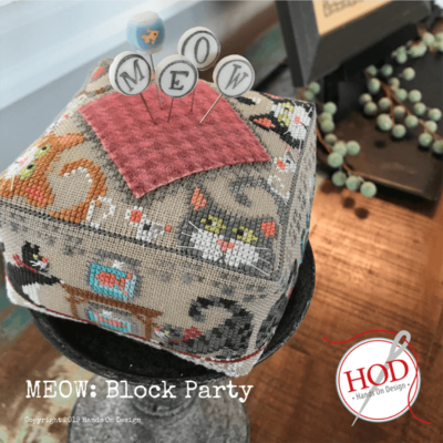 Hands on Design Block Party Meow Cross Stitch Pattern