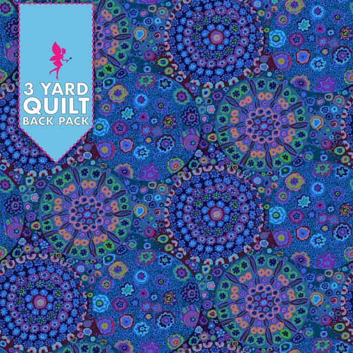 Millefiore Blue 108" 3 Yard Quilt Fabric Back Pack