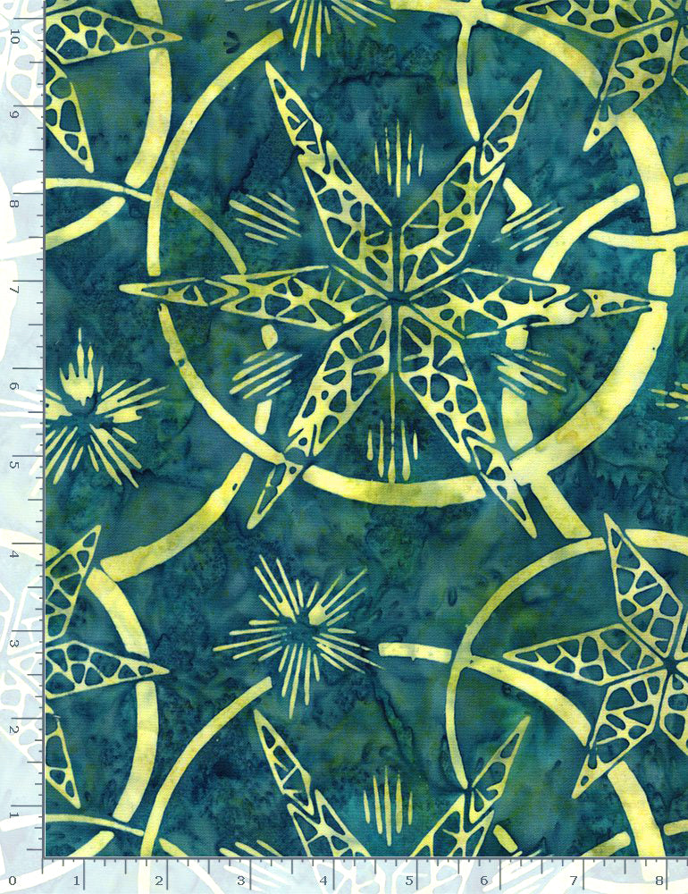 Mini Waterfall Batik TONGA-B8788 Teal Sonic Stars and Rings