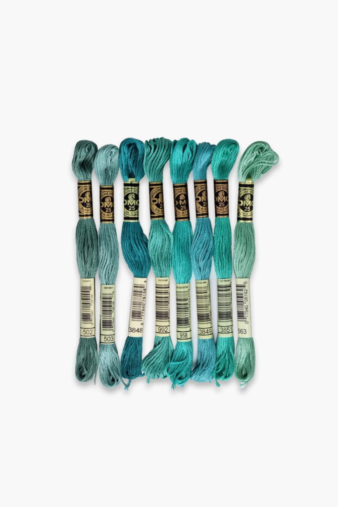 DMC Mouliné Spécial 117 – Minty Ice Set – 8 Embroidery Skeins