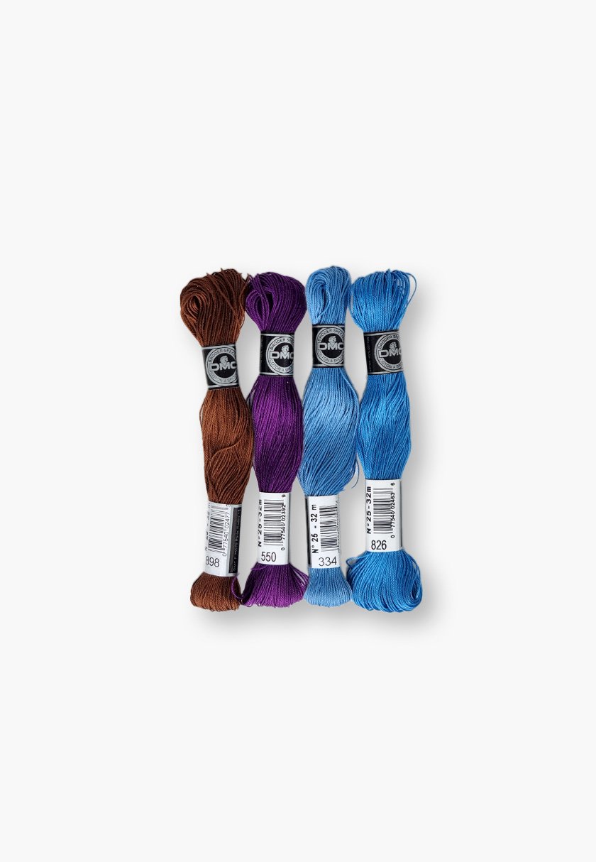 DMC Cotton à Broder 25 – Nocturnal Fjord Set – 4 Embroidery Skeins