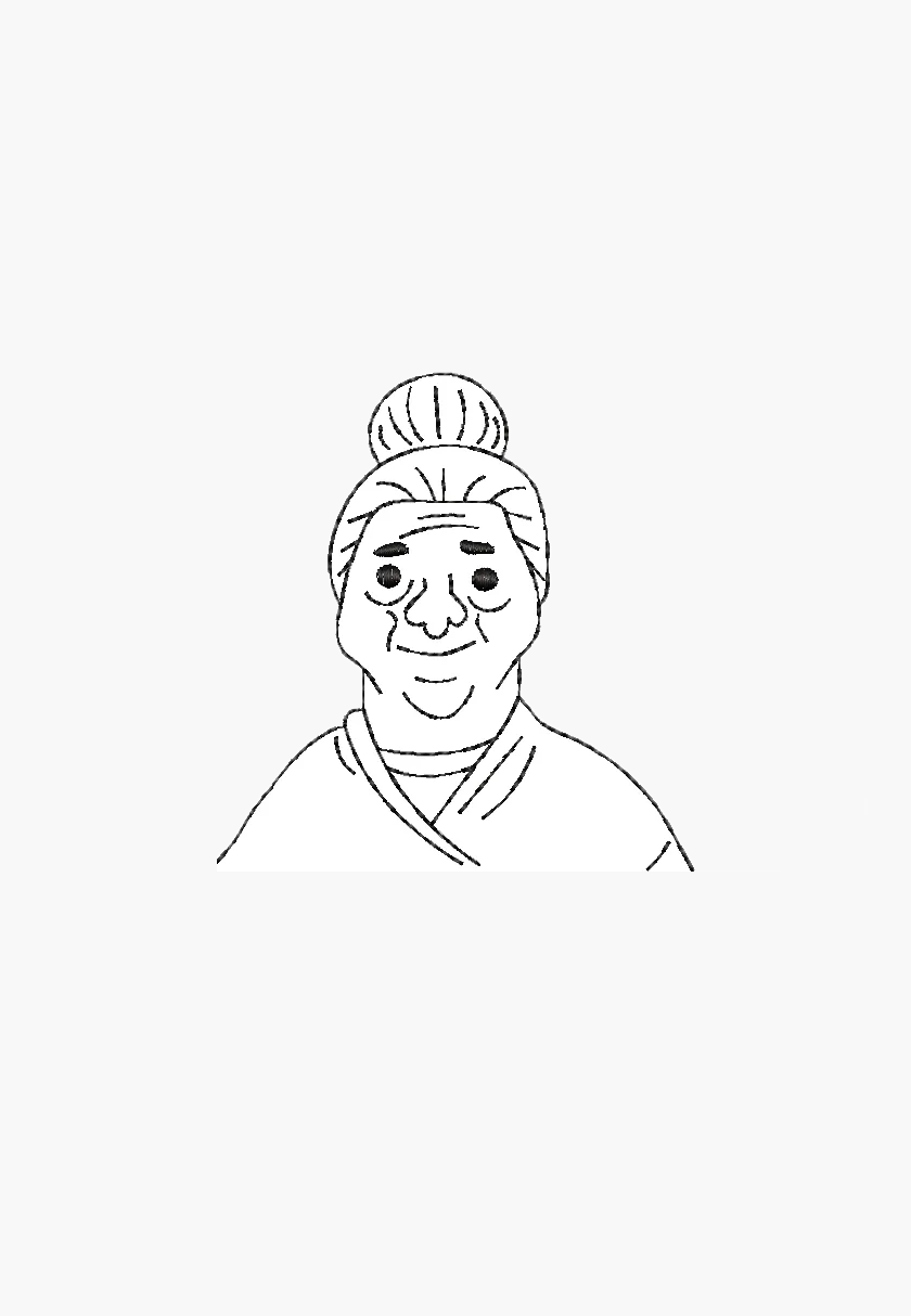 OLD WOMAN – Machine Embroidery Design – Instant Download