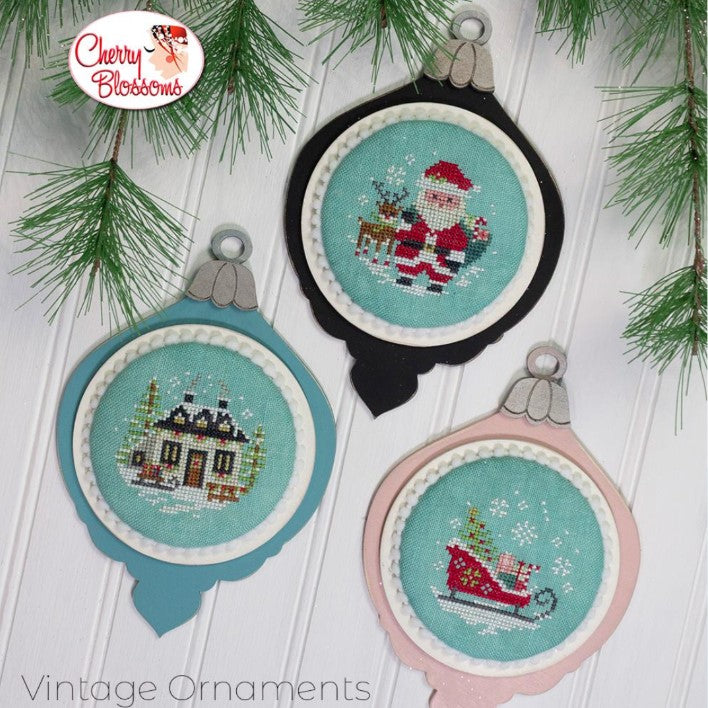 Vintage Ornaments - Set Two - Cherry Blossoms