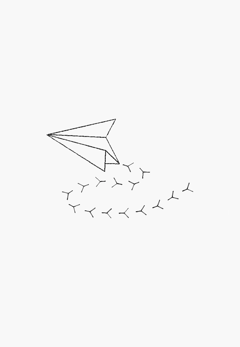 PAPER PLANE MONOCHROME – Machine Embroidery Design – Instant Download