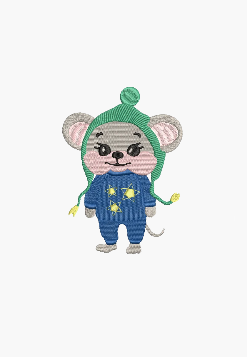 PAJAMAS MOUSE – Maschinenstickerei Design – Sofortiger Download
