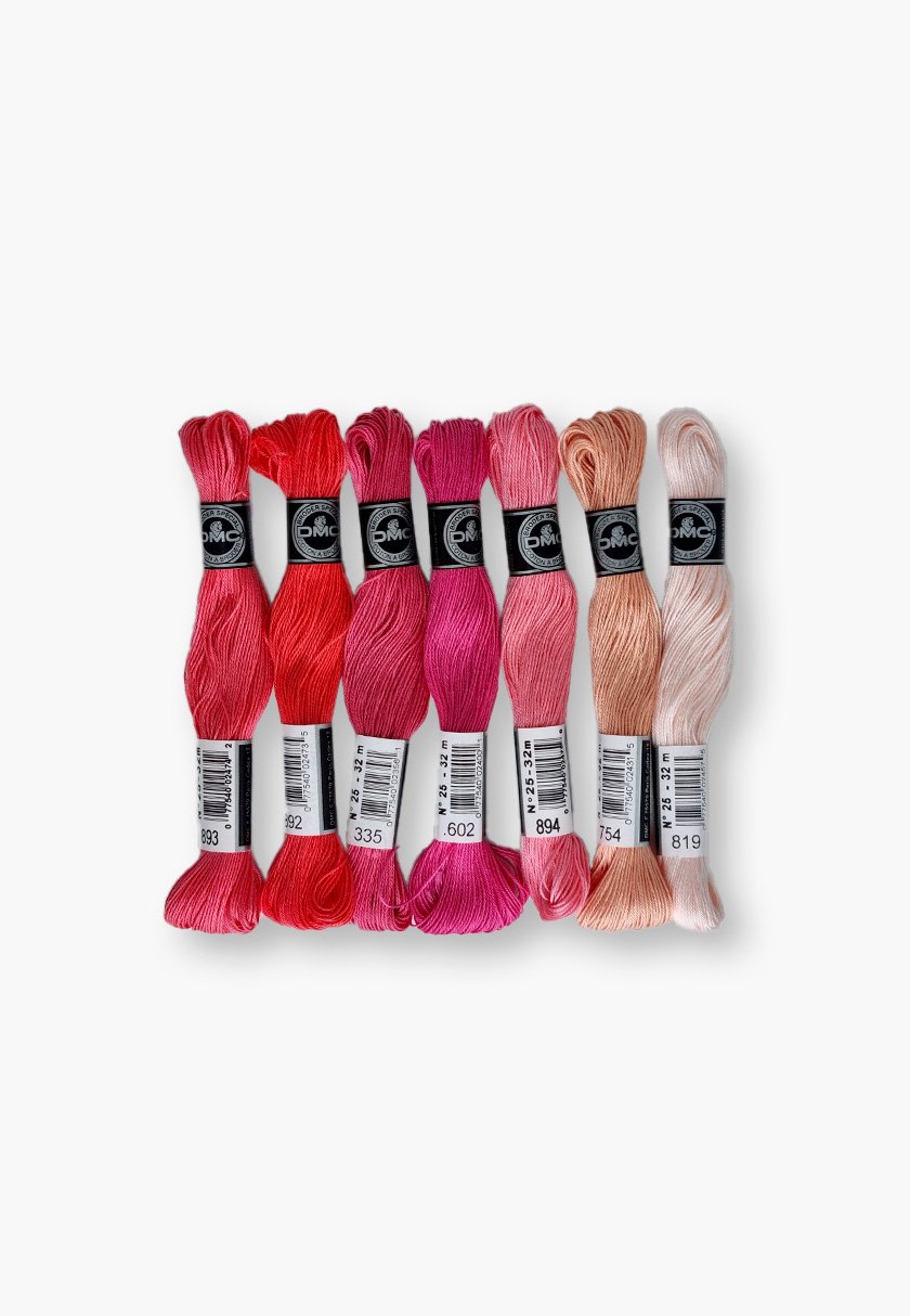 DMC Cotton à Broder 25 – Pink Macaron Set – 7 Embroidery Skeins