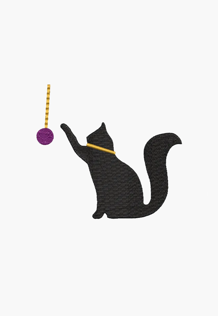 PLAYING CAT – Machine Embroidery Design – Instant Download
