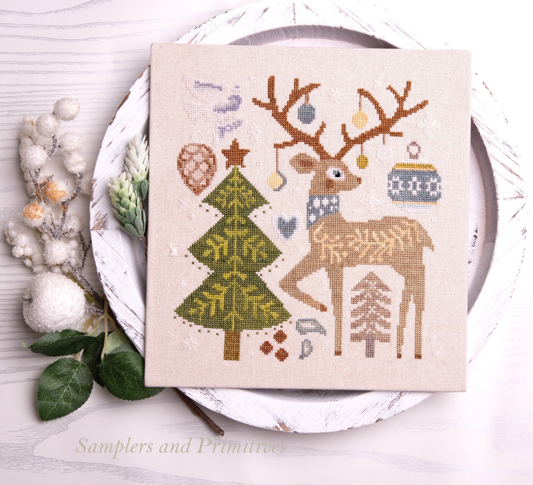 Festive Reindeer by Samplers and Primitives