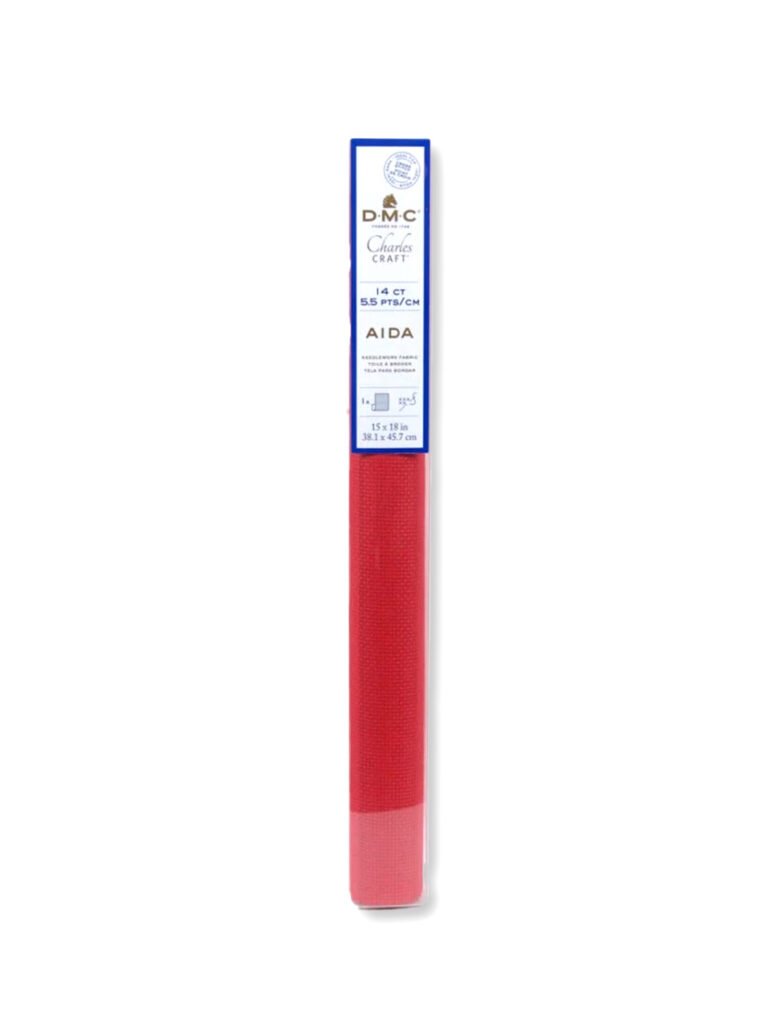 DMC – Roter Weihnachts-Aida-Stoff – 14 Count (5,5 Stiche/cm)
