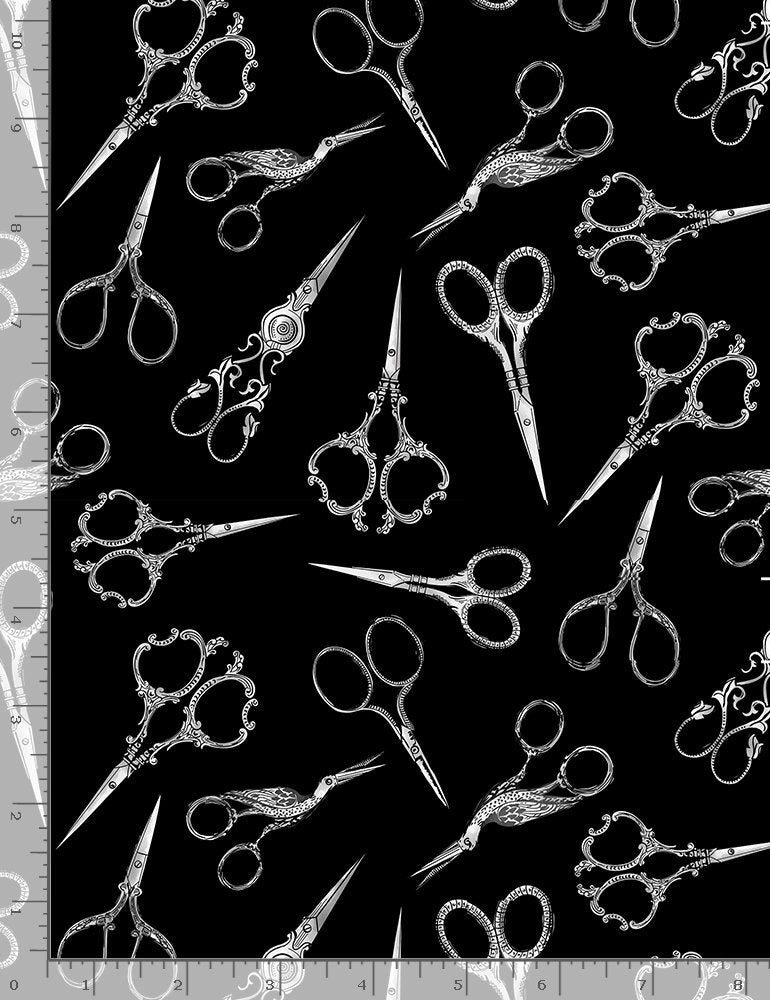 Sew Floral GAIL-C8804 BLACK Tossed Fancy Sewing Scissors