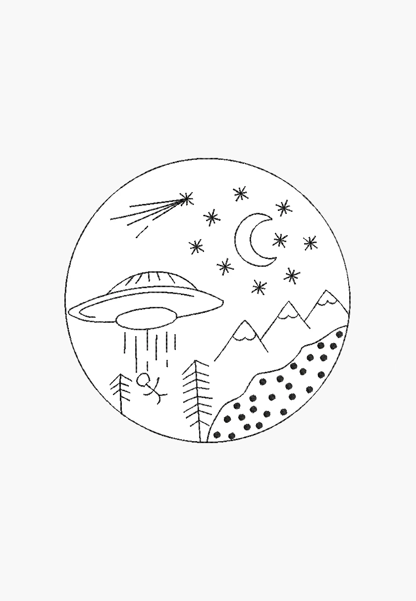 SPACESHIP – Maschinenstickereidesign – Sofortiger Download