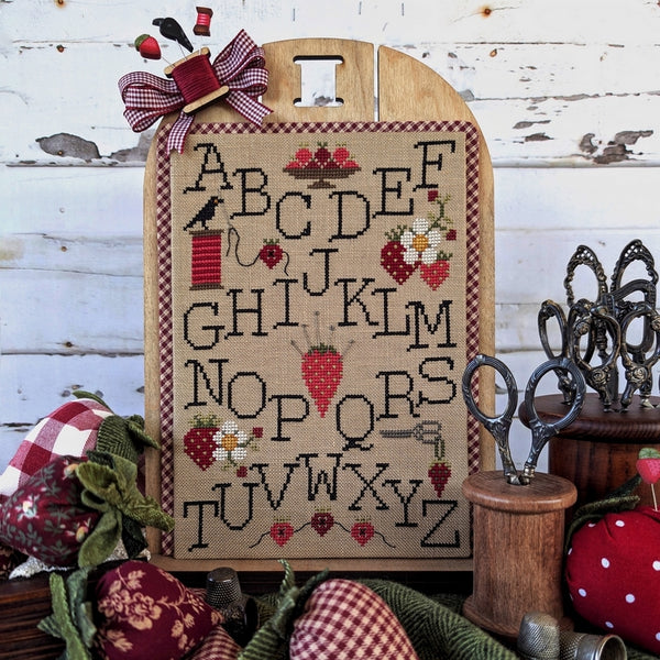Strawberry Alphabet Sampler Cross Stitch by Puntini Puntini - Paper Pattern