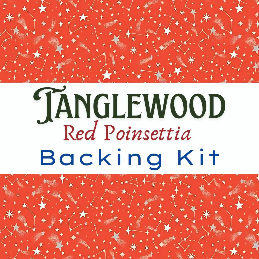 Tanglewood Red Poinsettia Backing Kit Twas Red New Fallen Snow