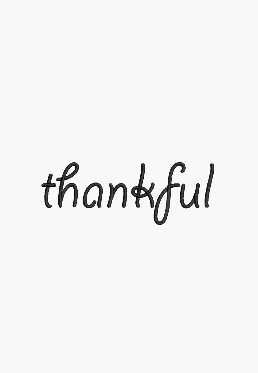 THANKFUL – Machine Embroidery Design – Instant Download