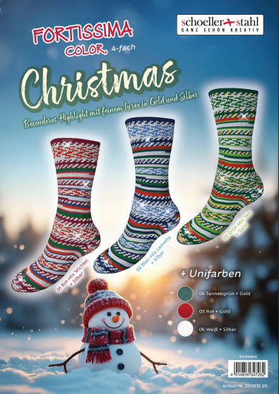 Fortissima Sock Yarn - Christmas + Solid Colors (6 Colors!)