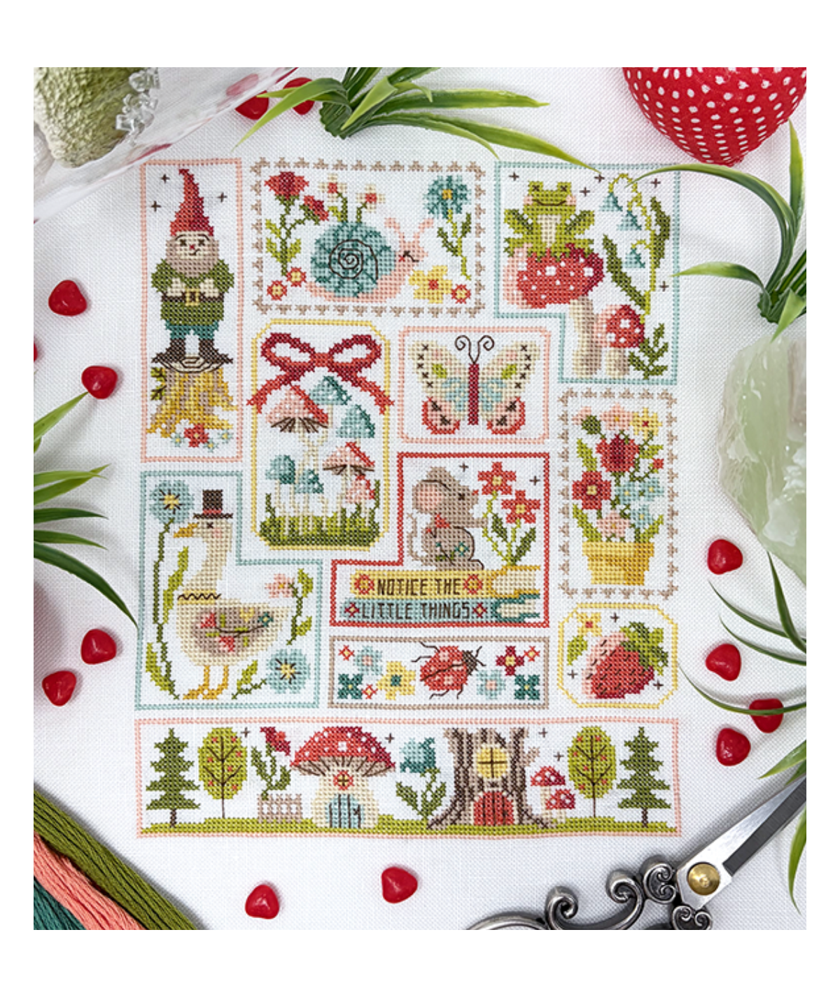Tiny Modernist GARDEN PARTY Cross Stitch Pattern