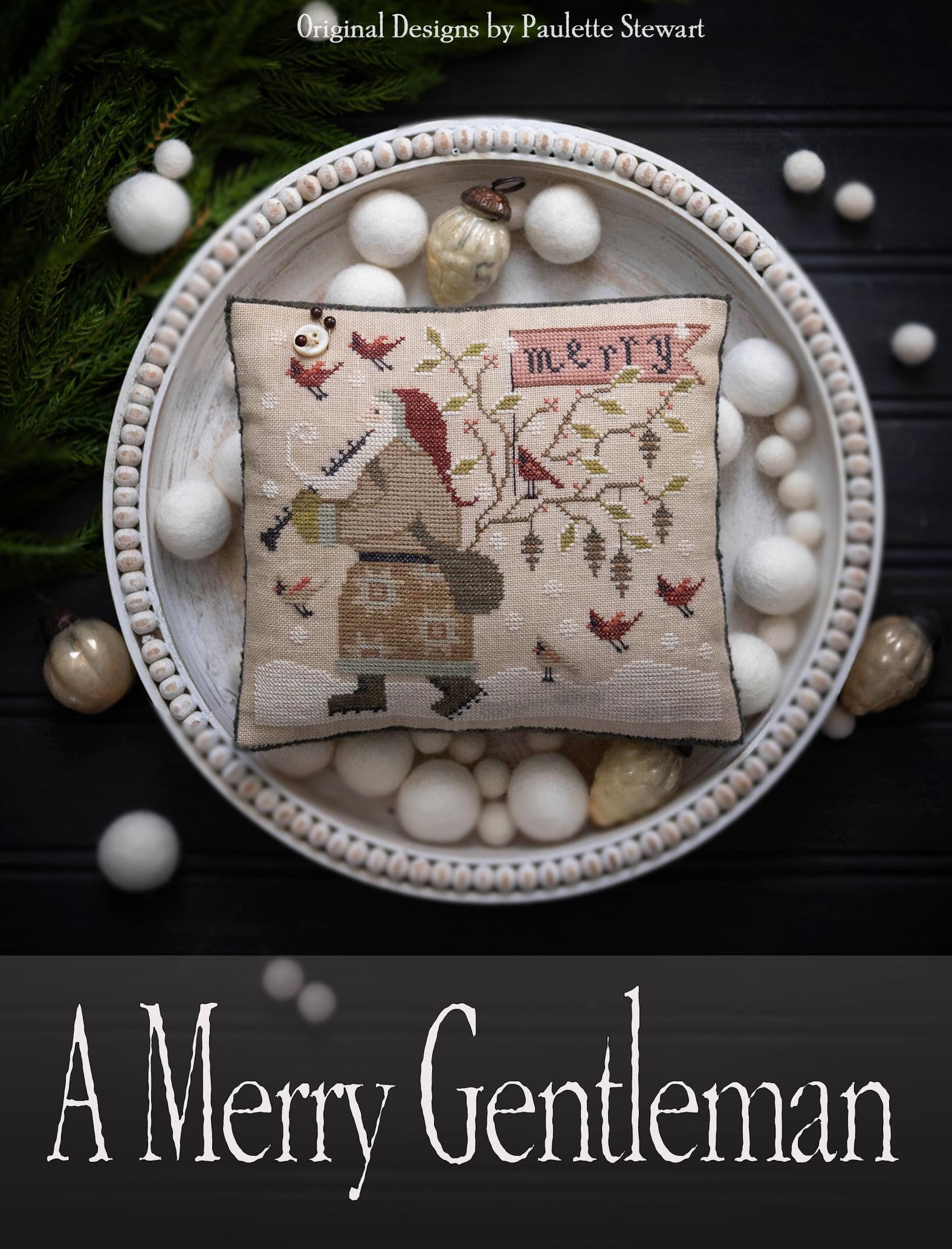 A MERRY GENTLEMAN Plum Street Sampler Cross Stitch Pattern