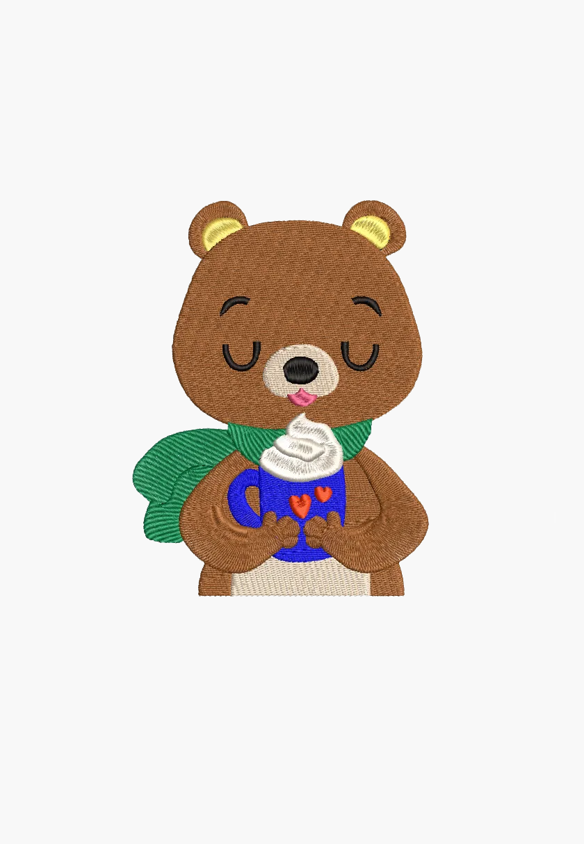 ICE CREAM BEAR – Machine Embroidery Design – Instant Download