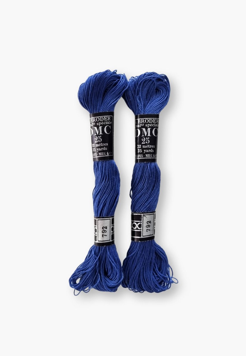 DMC À Broder 25 – Colour 792 – 2 Vintage Skeins – Dollfus Mieg & Cie