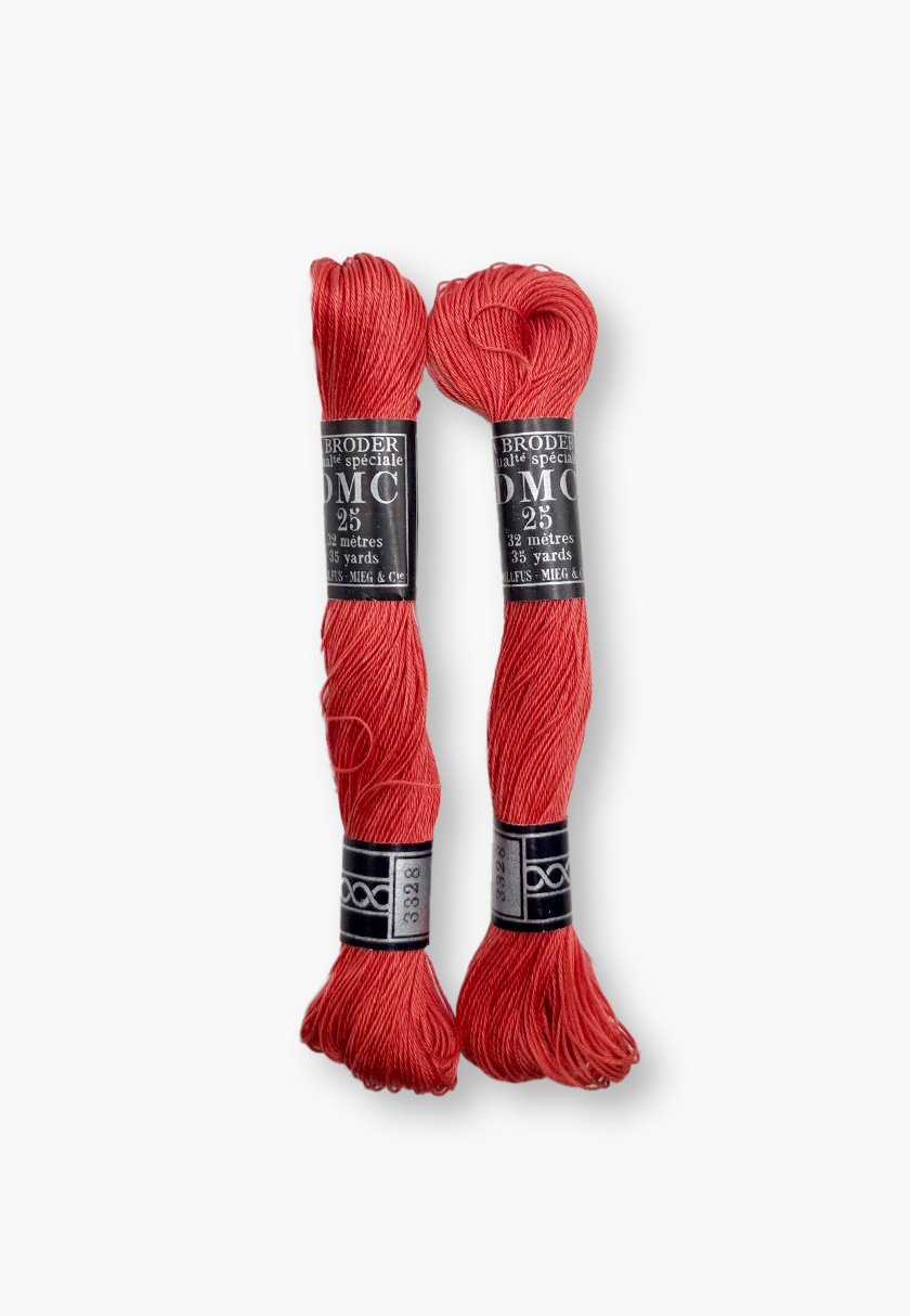 DMC À Broder 25 – 3328 – 2 Vintage Skeins – Dollfus Mieg & Cie
