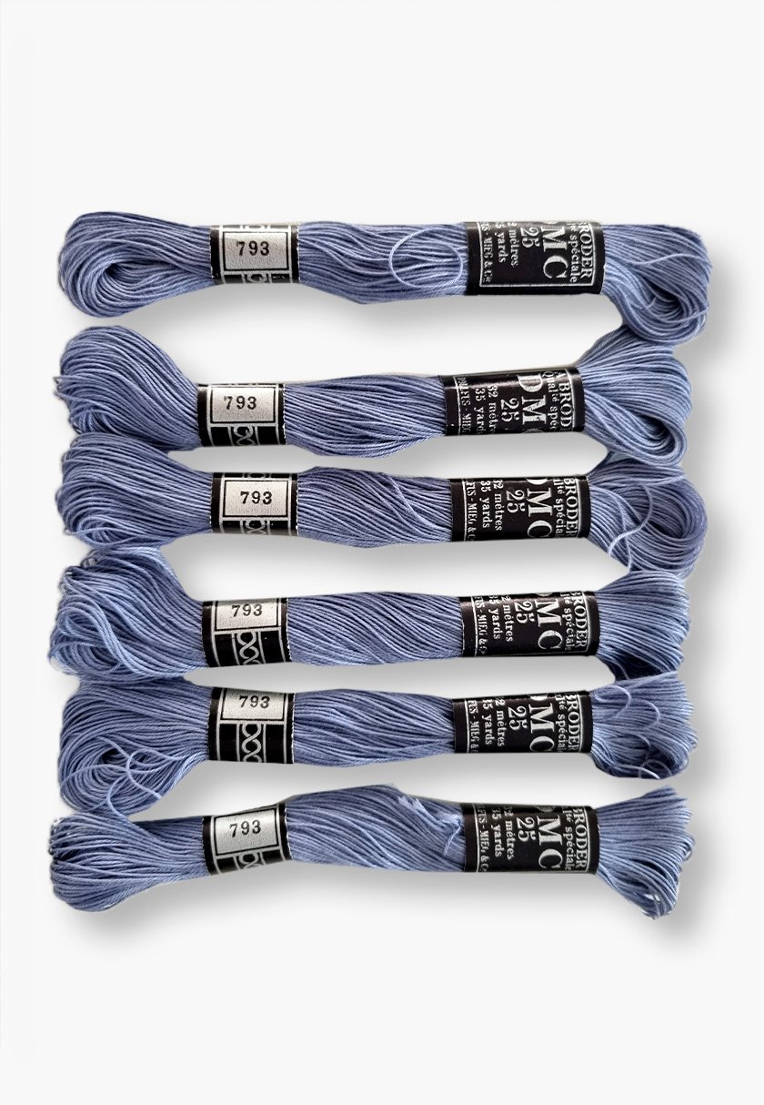 DMC À Broder 25 – Colour 793 – 6 Vintage Skeins – Dollfus Mieg & Cie