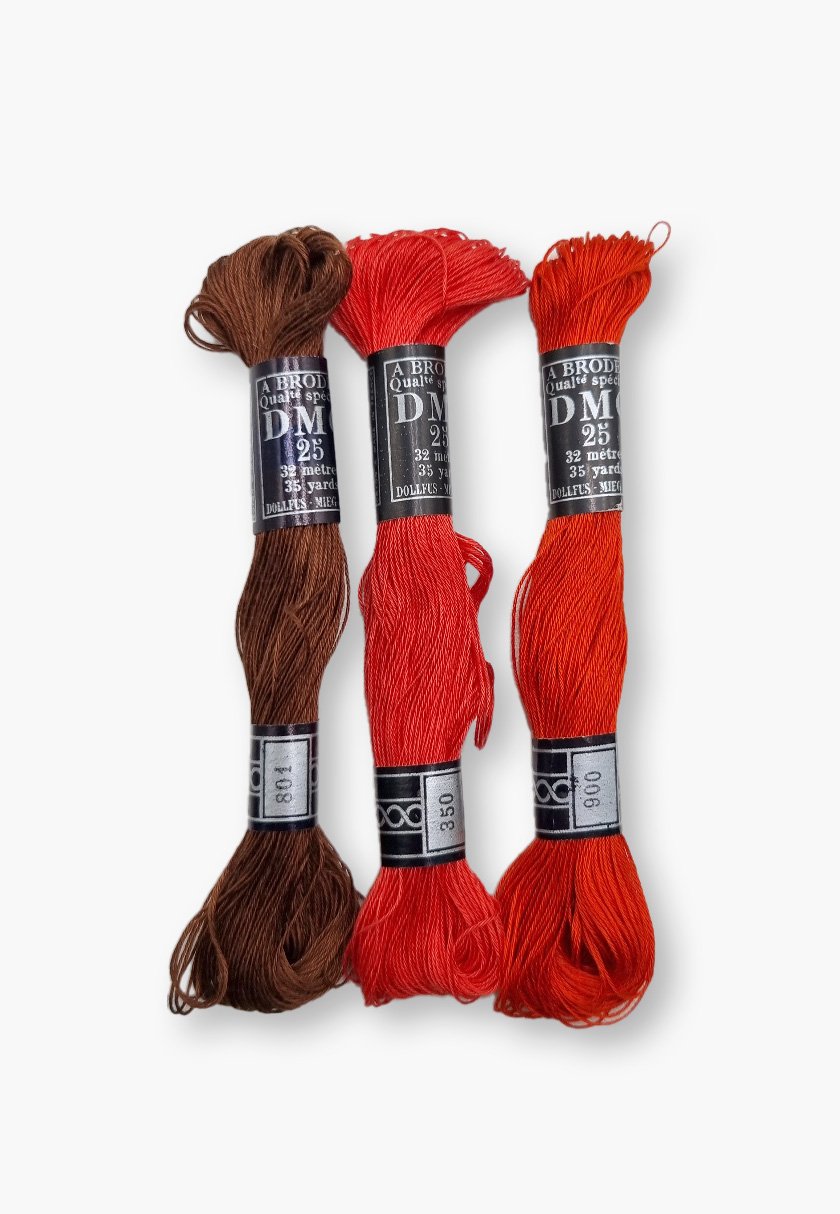 DMC À Broder 25 – Autumn Set – 3 Vintage Skeins – Dollfus Mieg & Cie