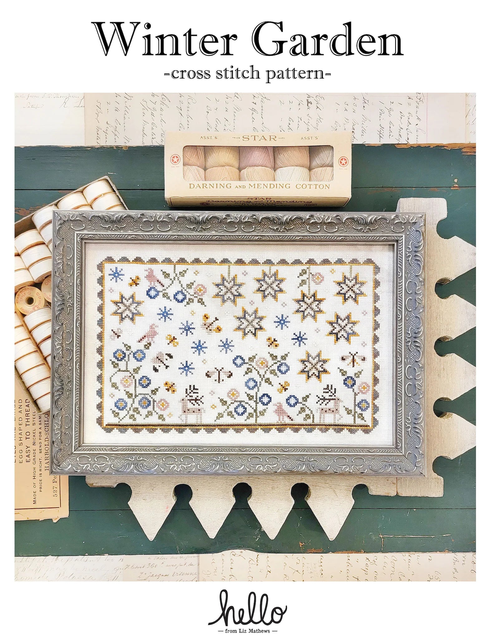 Winter Garden Cross Stitch Pattern Hello from Liz Mathews