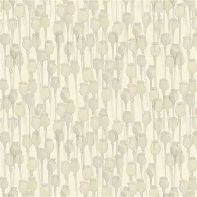 Poppy Dreams Cream Digital Poppy Buds Fabric Yardage