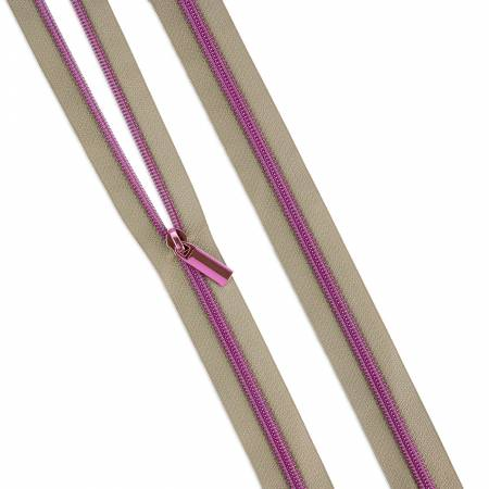 BEIGE#5 NYLON TULA PINK COIL ZIPPER